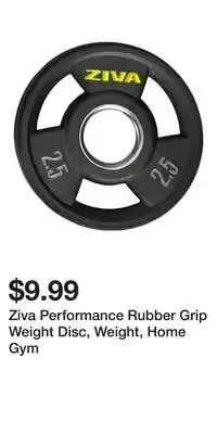 Sport Chek Ziva Performance Rubber Grip Weight Disc, Weight, Home Gym offer