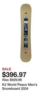 Sport Chek K2 World Peace Men's Snowboard 2024 offer