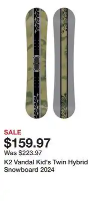 Sport Chek K2 Vandal Kid's Twin Hybrid Snowboard 2024 offer
