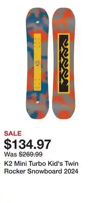 Sport Chek K2 Mini Turbo Kid's Twin Rocker Snowboard 2024 offer
