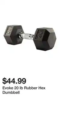 Sport Chek Evoke 20 lb Rubber Hex Dumbbell offer
