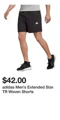 Sport Chek adidas Men's Extended Size TR Woven Shorts offer