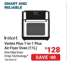 Visions Electronics INSTANT Vortex Plus 7-in-1 Plus Air Fryer Oven (11L) One-Step Even offer