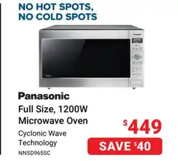 Visions Electronics Panasonic Full Size, 1200W Microwave Oven offer