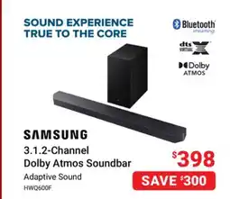 Visions Electronics SAMSUNG 3.1. 2-Channel Dolby Atmos Soundbar offer
