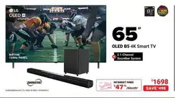Visions Electronics LG 65 OLED B5 4K Smart TV + 2.1-Channel Soundbar System offer