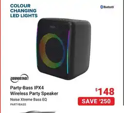 Visions Electronics Soundstage Party-Bass IPX4 Wireless Party Speaker offer