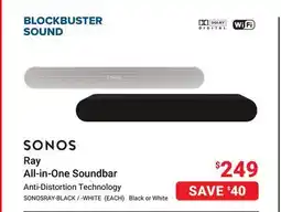 Visions Electronics SONOS Ray All-in-One Soundbar offer