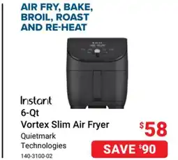 Visions Electronics Instant 6-Qt Vortex Slim Air Fryer offer