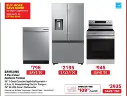 Visions Electronics SAMSUNG 3-Piece Major Appliance Package offer