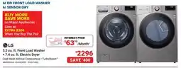 Visions Electronics LG 5.2 cu. ft. Front Load Washer + 7.4 cu. ft. Electric Dryer offer