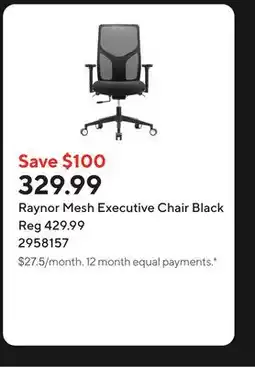 Staples Raynor Mesh Executive Chair Black offer