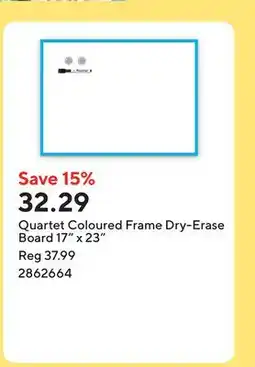Staples Quartet Coloured Frame Dry-Erase Board 17 x 23 offer