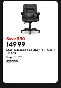Staples Staples Bonded Leather Task Chair - Black offer