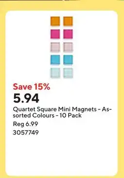 Staples Quartet Square Mini Magnets - Assorted Colours offer