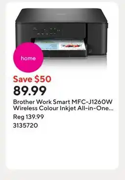 Staples Brother Work Smart MFC-J1260W Wireless Colour Inkjet All-in-One Printer offer