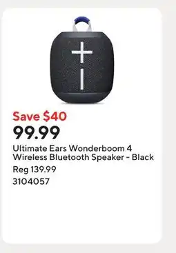 Staples Ultimate Ears Wonderboom 4 Wireless Bluetooth Speaker - Black offer