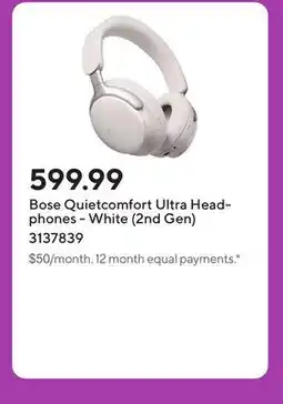 Staples Bose Quietcomfort Ultra Headphones - White (2nd Gen) offer