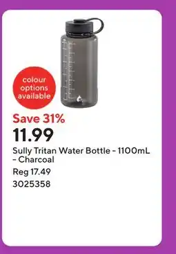 Staples Sully Tritan Water Bottle - 1100mL - Charcoal offer