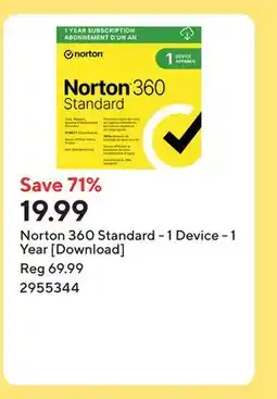 Staples Norton 360 Standard - 1 Device - 1 Year [Download] offer