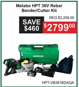 Atlas Tools & Machinery Metabo HPT 36V Rebar Bender/Cutter Kit offer