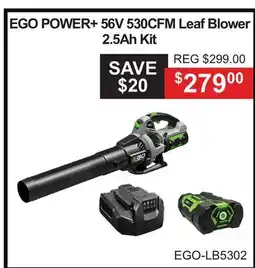 Atlas Tools & Machinery EGO POWER+ 56V 530CFM Leaf Blower 2.5Ah Kit offer