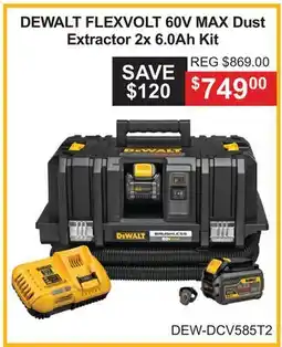 Atlas Tools & Machinery DEWALT FLEXVOLT 60V MAX Dust Extractor 2x 6.0Ah Kit offer