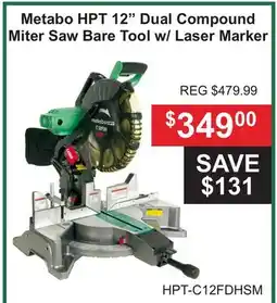 Atlas Tools & Machinery Metabo HPT 12 Dual Compound Miter Saw Bare Tool w/ Laser Marker offer