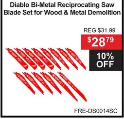 Atlas Tools & Machinery Diablo Bi-Metal Reciprocating Saw Blade Set for Wood & Metal Demolition offer