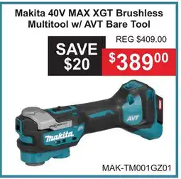 Atlas Tools & Machinery Makita 40V MAX XGT Brushless Multitool w/ AVT Bare Tool offer