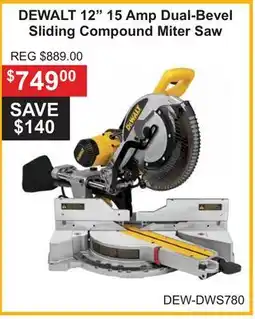 Atlas Tools & Machinery DEWALT 12 15 Amp Dual-Bevel Sliding Compound Miter Saw offer