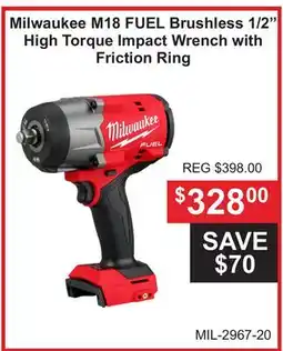 Atlas Tools & Machinery Milwaukee M18 FUEL Brushless 1/2 High Torque Impact Wrench with Friction Ring offer