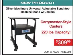 Atlas Tools & Machinery Oliver Machinery Universal Adjustable Benchtop Machine Stand w/ Casters offer