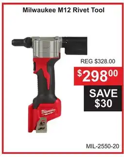 Atlas Tools & Machinery Milwaukee M12 Rivet Tool offer