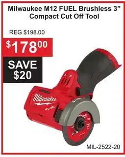 Atlas Tools & Machinery Milwaukee M12 FUEL Brushless 3 Compact Cut Off Tool offer