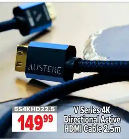 2001 Audio Video 5S4KHD22.5 AUSTERE V Series 4K 14999 Directional Active HDMI Cable 2.5m offer