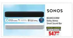 2001 Audio Video BEAM2US1BW SONOS Dolby Atmos Smart Sound Bar offer