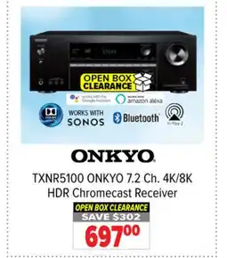 2001 Audio Video TXNR5100 ONKYO 7.2 Ch. 4K/8K HDR Chromecast Receiver offer