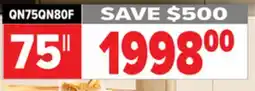 2001 Audio Video QN75QN80F SAMSUNG 75 NEO QLED 4K QN80F VISION AI SMART TV offer