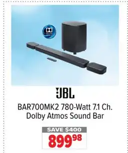 2001 Audio Video JBL 780-Watt 7.1 Ch. Dolby Atmos Sound Bar offer