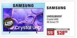 2001 Audio Video UN55U8000F SAMSUNG 55 Crystal UHD 4K Smart TV offer
