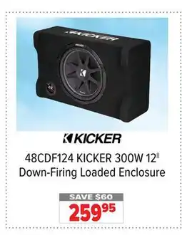 2001 Audio Video 48CDF124 KICKER 12|| Down-Firing Loaded Enclosure offer