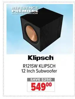 2001 Audio Video R121SW KLIPSCH 12 Inch Subwoofer offer