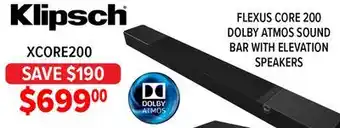 2001 Audio Video Klipsch FLEXUS CORE 200 DOLBY ATMOS SOUND BAR WITH ELEVATION SPEAKERS offer