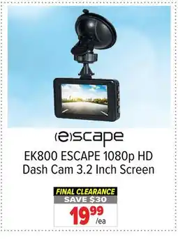 2001 Audio Video EK800 ESCAPE 1080p HD Dash Cam 3.2 Inch Screen offer