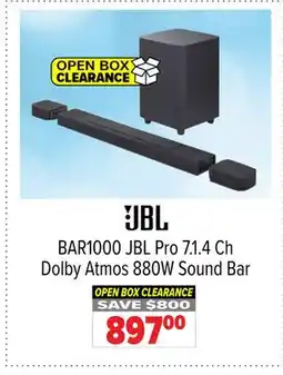 2001 Audio Video BAR1000 JBL Pro 7.1. 4 Ch Dolby Atmos 880W Sound Bar offer