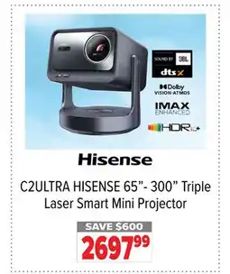 2001 Audio Video C2ULTRA HISENSE 65- 300 Triple Laser Smart Mini Projector offer