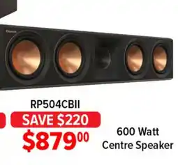 2001 Audio Video Klipsch 600 Watt Centre Speaker offer
