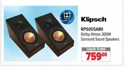 2001 Audio Video RP500SABII Dolby Atmos 300W Surround Sound Speakers offer