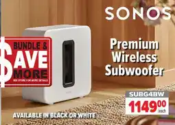 2001 Audio Video SONOS Premium Wireless Subwoofer offer
